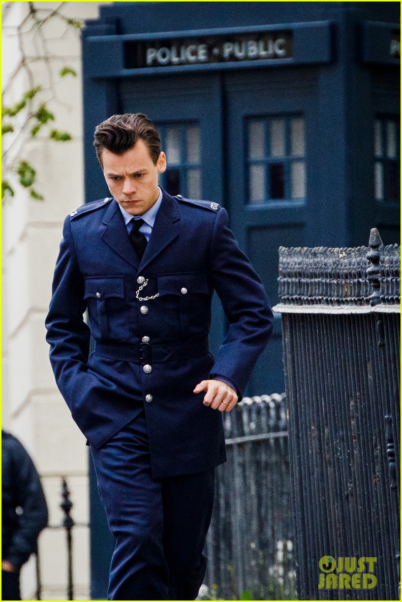 Harry Styles Wears Full Policeman Uniform in New Set Photos with David Dawson!