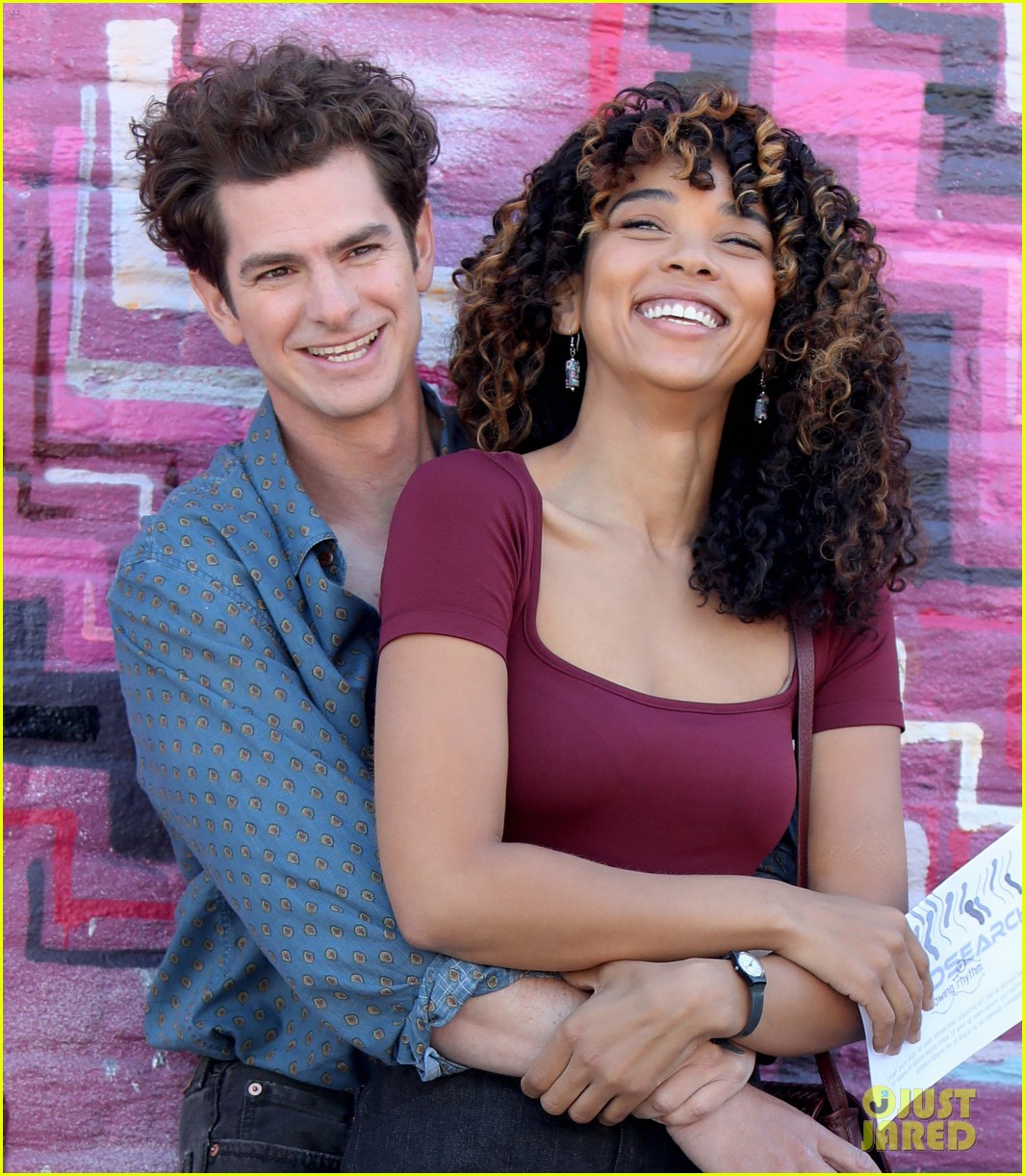 Andrew Garfield Wraps His Arms Around On-Screen Love Alexandra Shipp While Filming 'tick, tick...BOOM!'