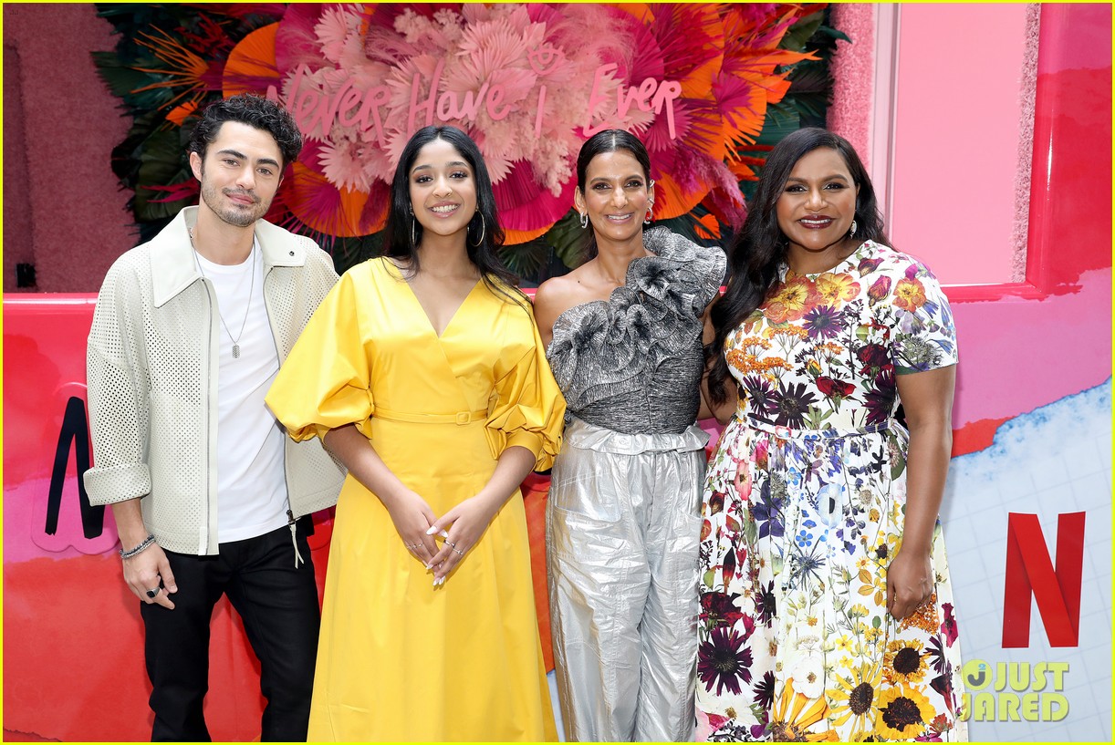 Maitreyi Ramakrishnan & Darren Barnet Buddy Up at 'Never Have I Ever' Season Two Release Party!