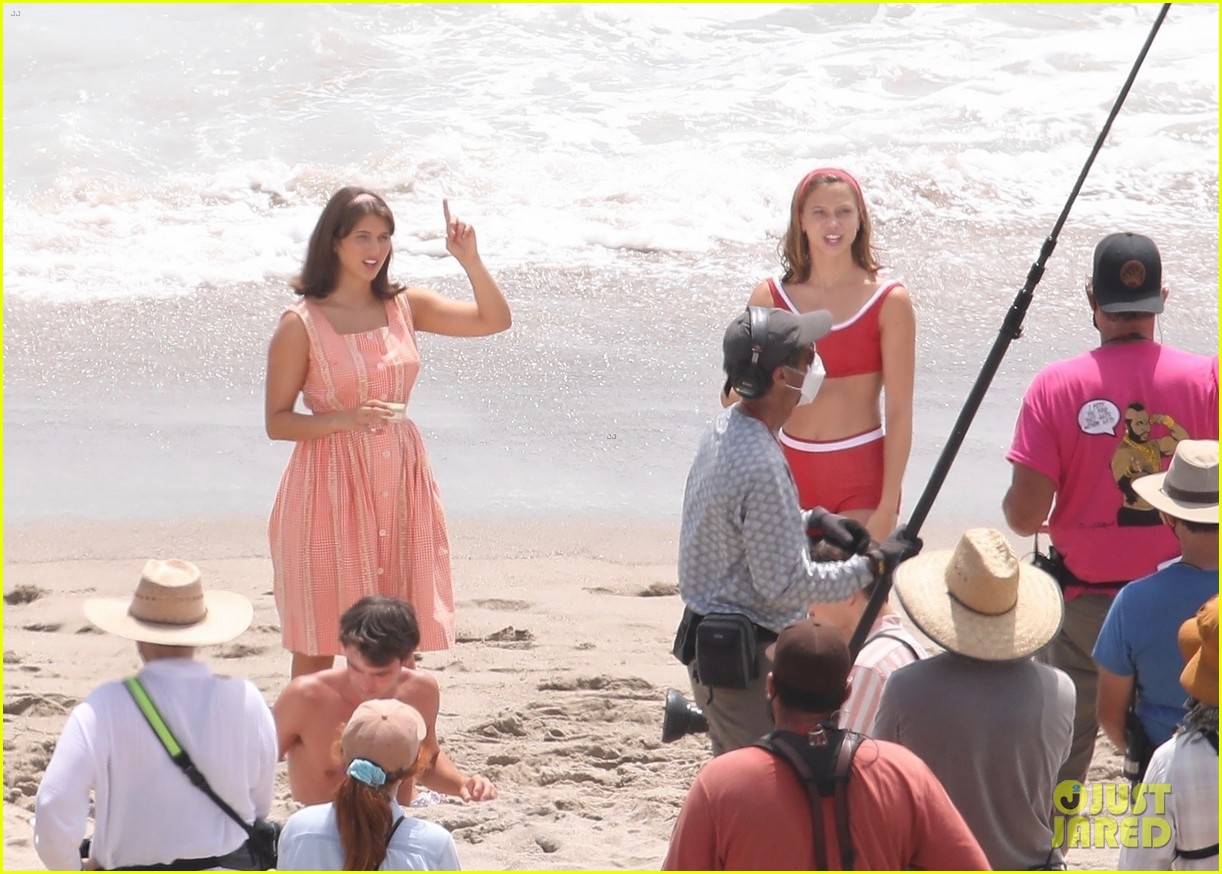 Chloe East & Newcomer Sam Rechner Hit The Beach To Film New Steven Spielberg Movie!