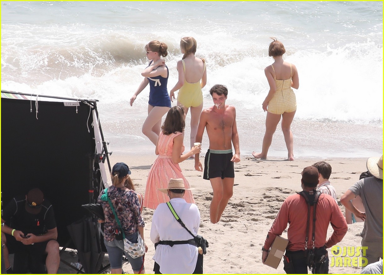 Chloe East & Newcomer Sam Rechner Hit The Beach To Film New Steven Spielberg Movie!