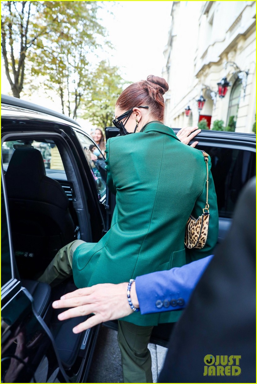 Gigi Hadid Steps Out in Paris in An All Green Outfit
