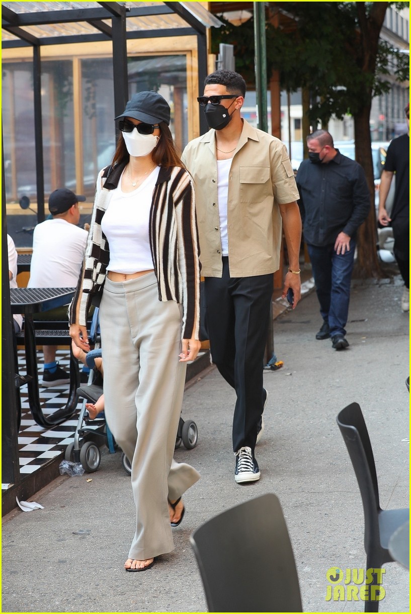 Kendall Jenner Wears Chic Striped Sweater While Out To Lunch With Devin Booker