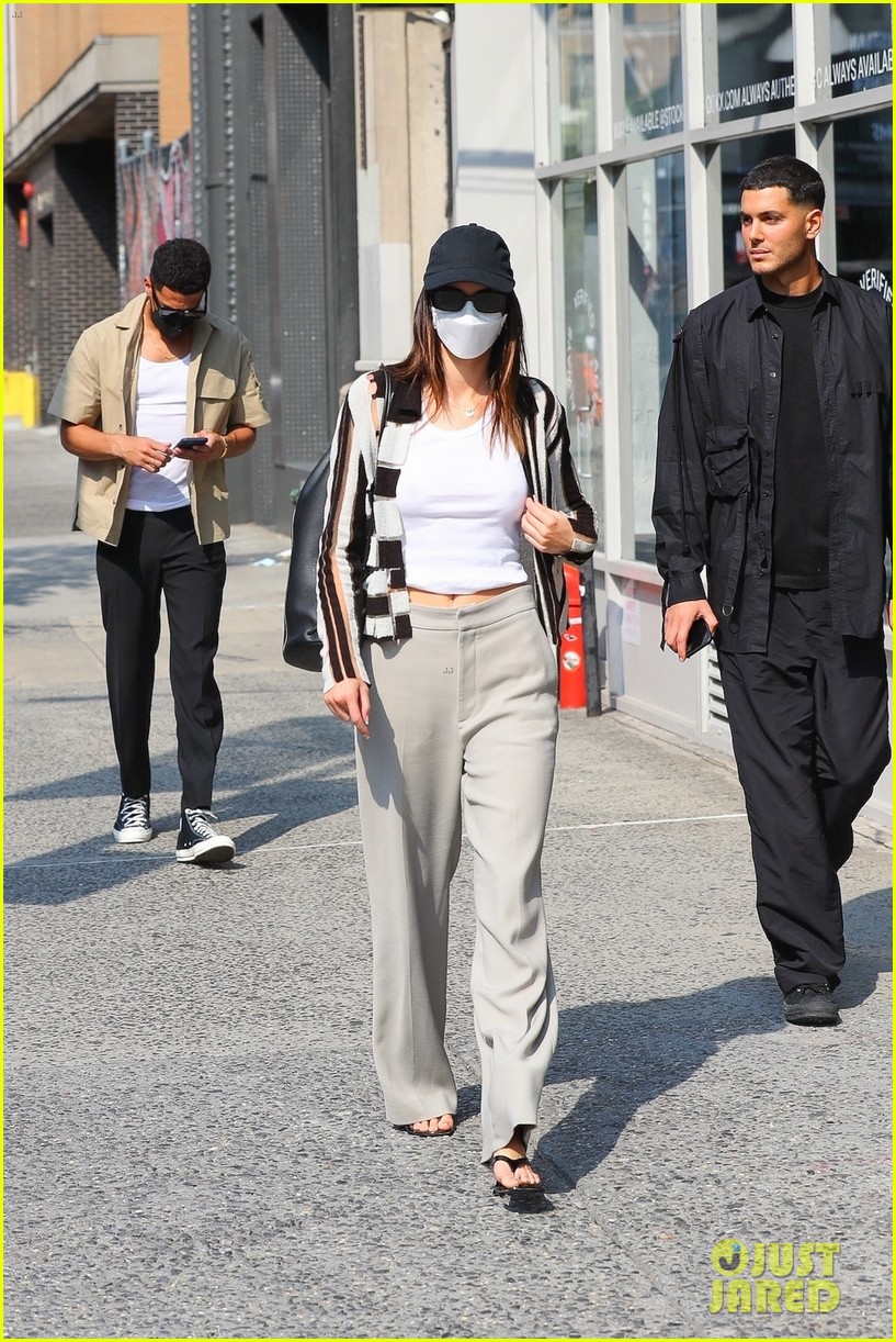 Kendall Jenner Wears Chic Striped Sweater While Out To Lunch With Devin Booker