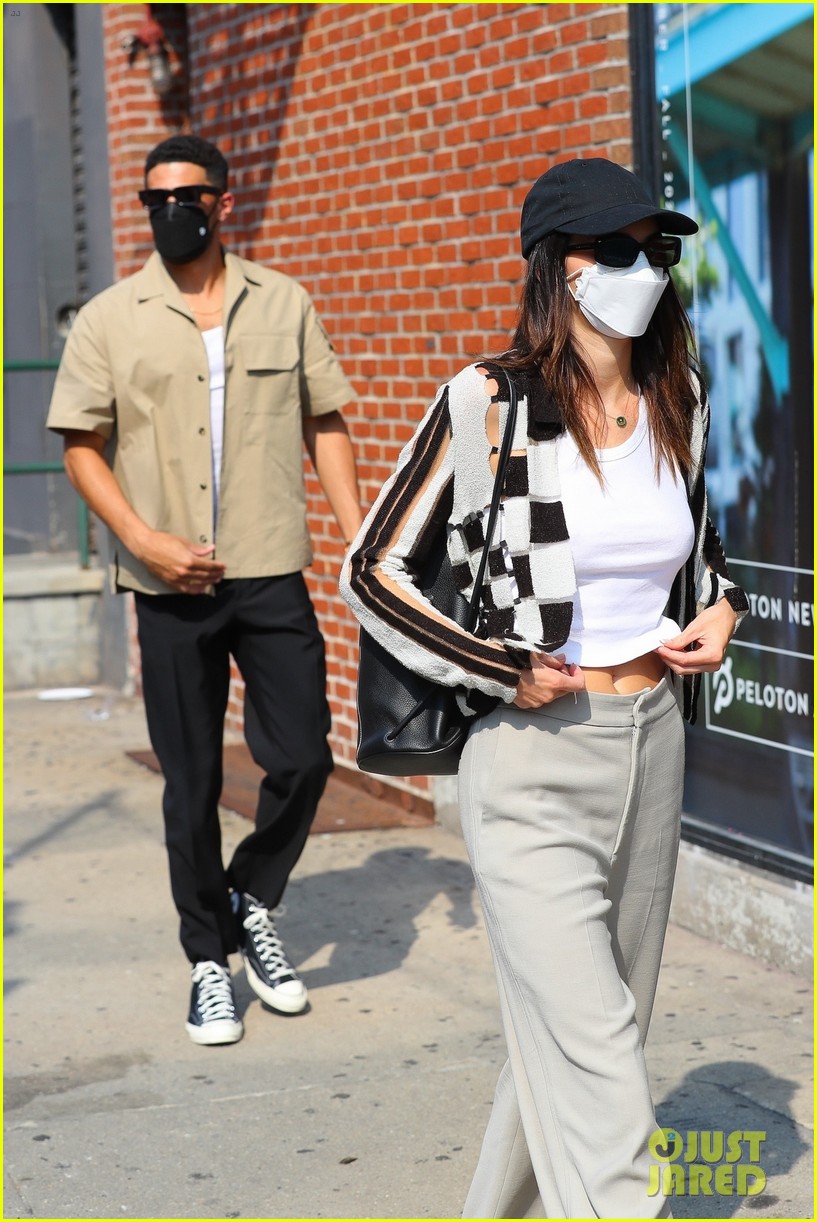 Kendall Jenner Wears Chic Striped Sweater While Out To Lunch With Devin Booker