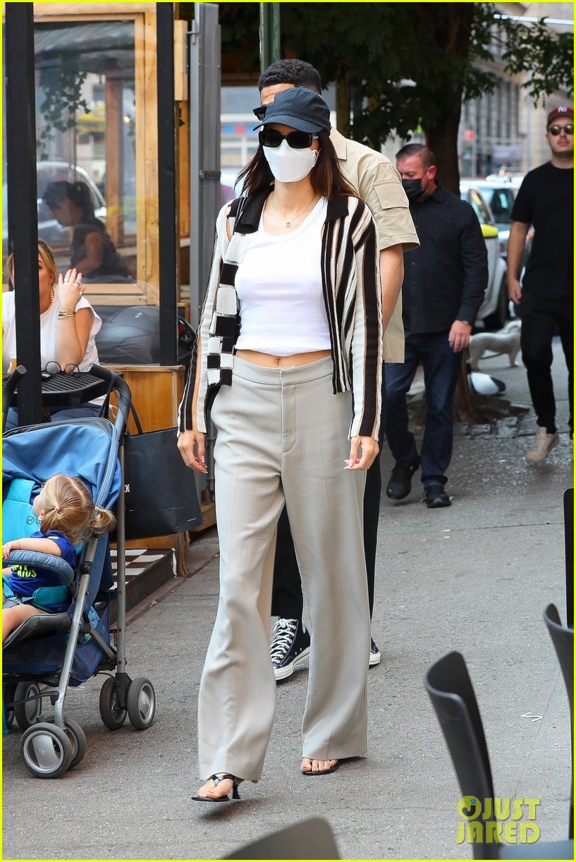 Kendall Jenner Wears Chic Striped Sweater While Out To Lunch With Devin Booker