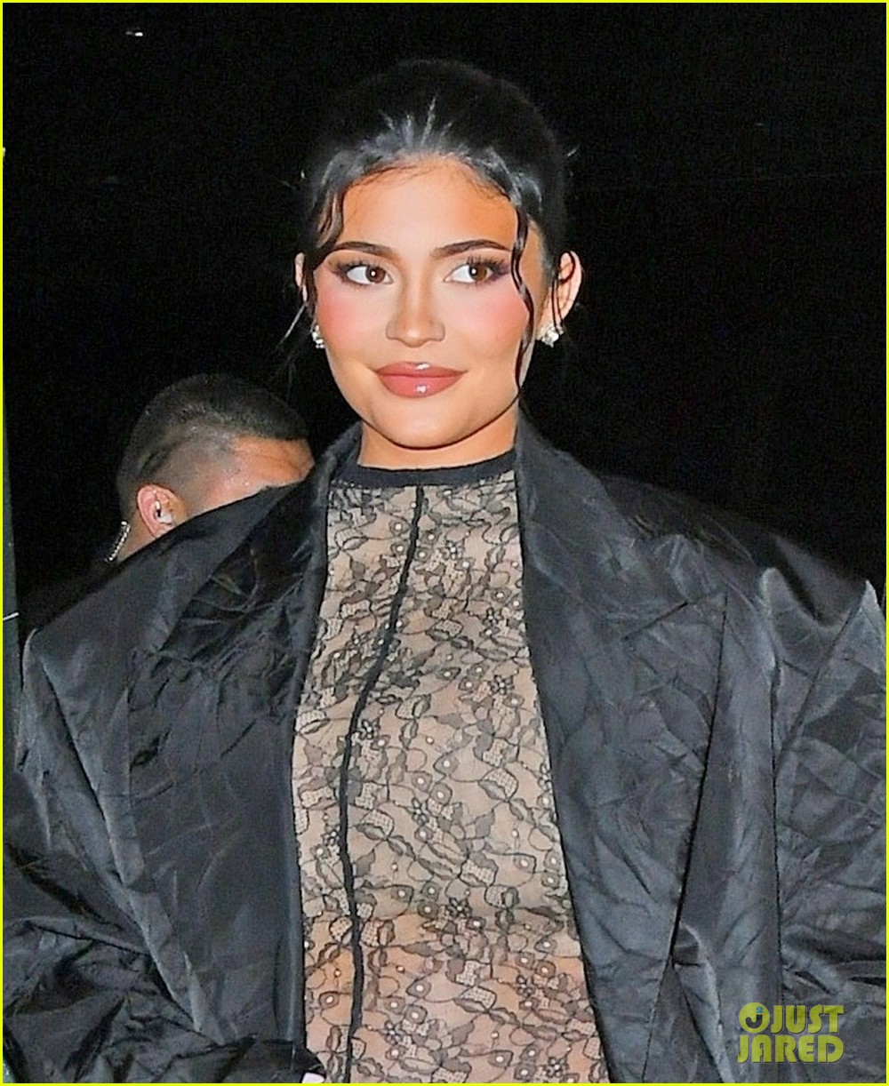 Pregnant Kylie Jenner Wows in a See-Through Outfit (Photos)