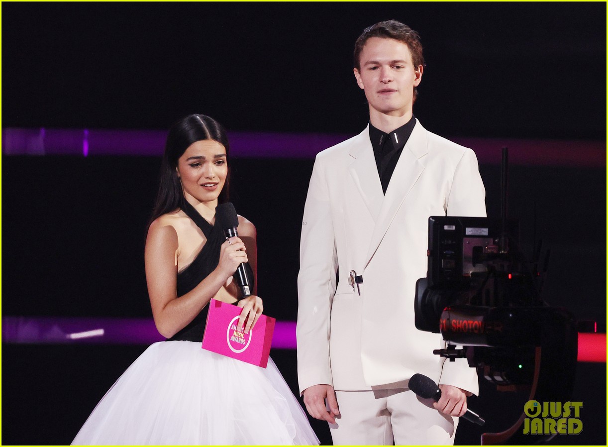 Ansel Elgort Joins Rachel Zegler On Stage at AMAs 2021