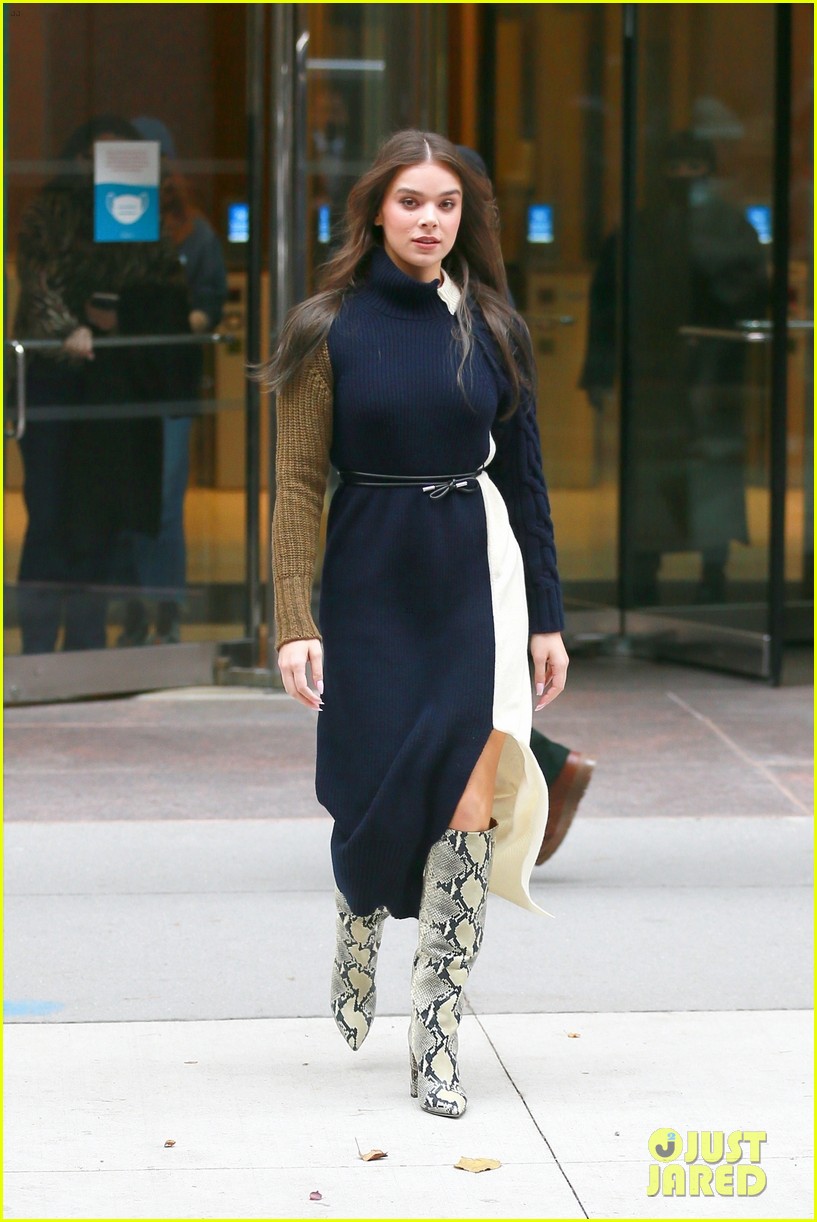 Hailee Steinfeld Hits the Streets of NYC in Snakeskin Boots