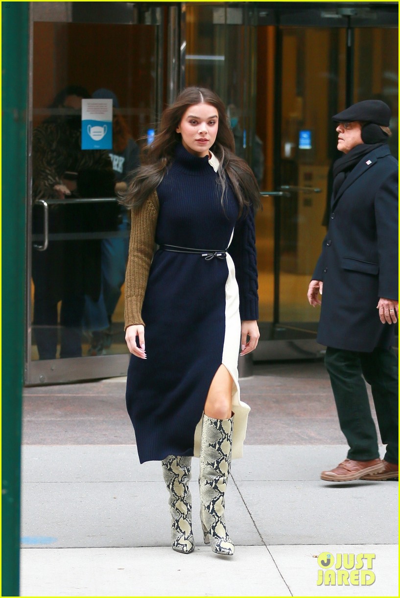 Hailee Steinfeld Hits the Streets of NYC in Snakeskin Boots