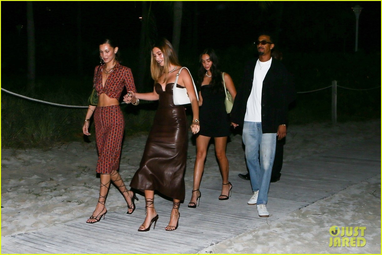 Hailey Bieber, Bella Hadid & Kendall Jenner Meet Up In Miami For A Wedding