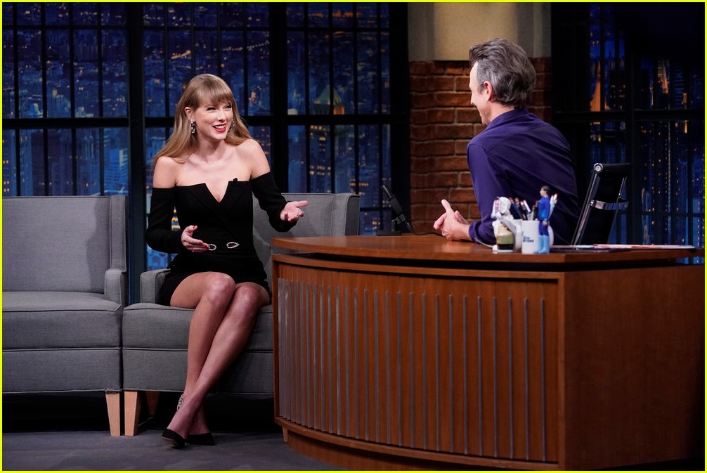 See Photos from Taylor Swift's 'Fallon' & 'Meyers' Interviews!