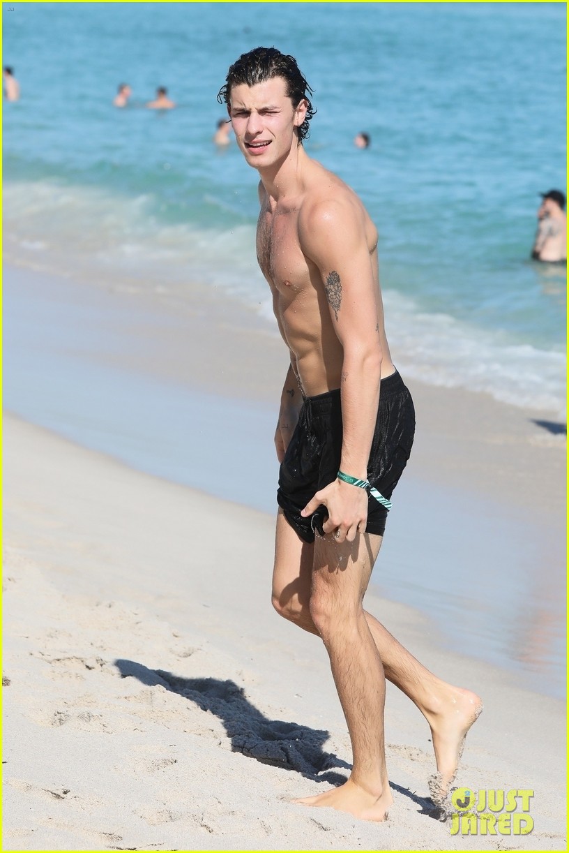 Shawn Mendes Shows Off His Shirtless Bod at the Beach In Miami (Photos)