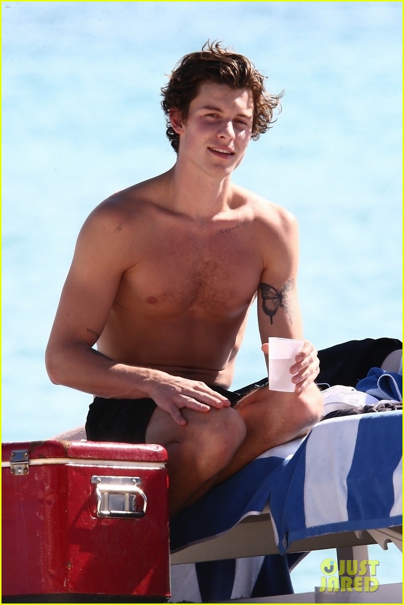 Shawn Mendes Shows Off His Shirtless Bod at the Beach In Miami (Photos)