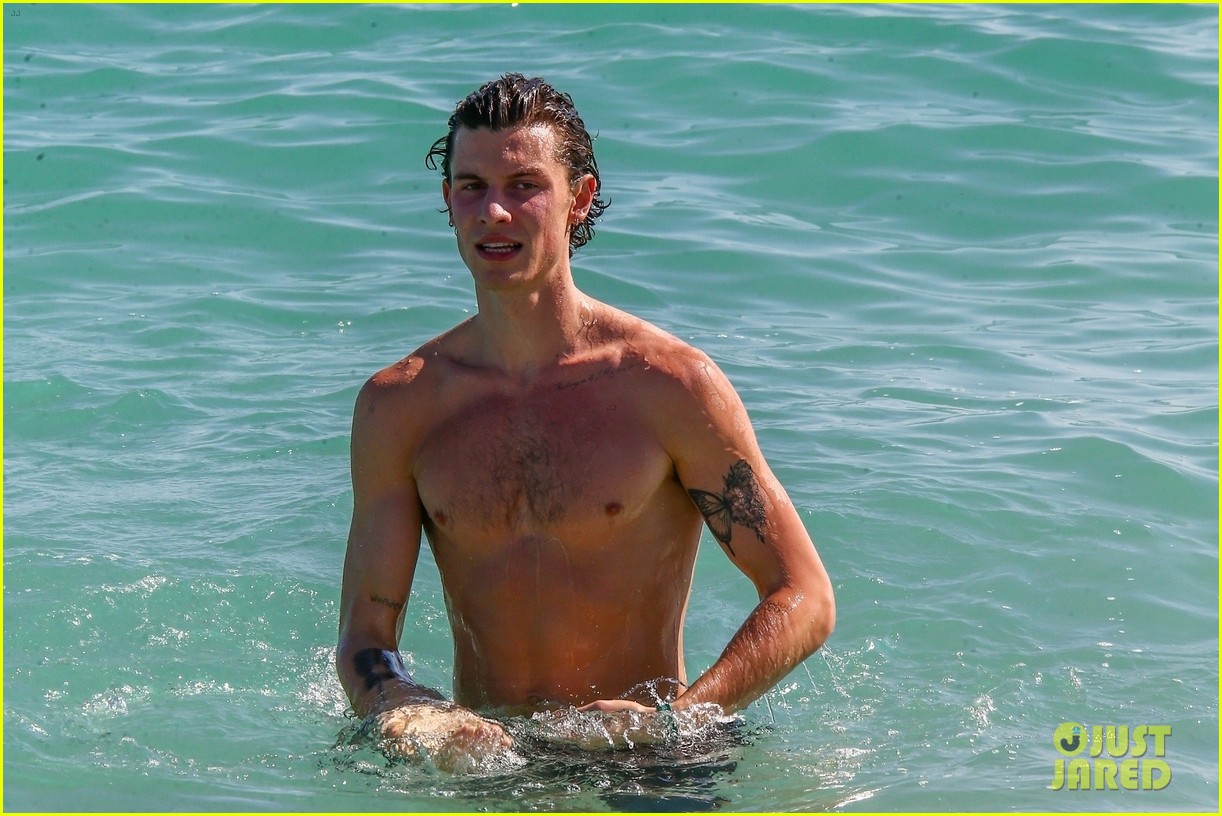 Shawn Mendes Shows Off His Shirtless Bod at the Beach In Miami (Photos)