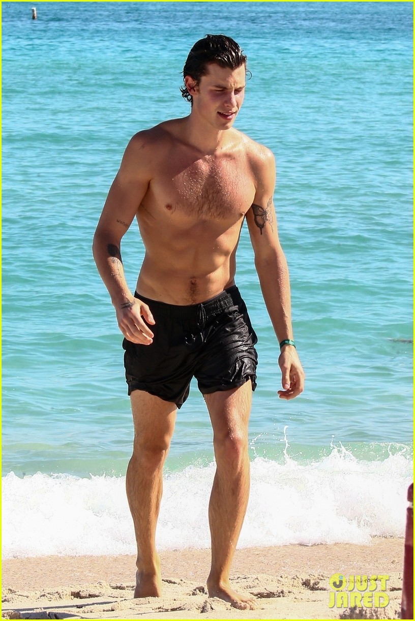 Shawn Mendes Shows Off His Shirtless Bod at the Beach In Miami (Photos)