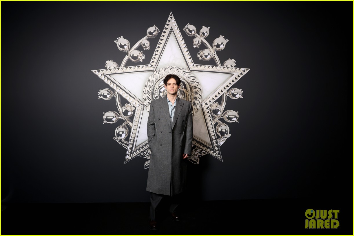 Thomas Doherty Sports a Different Look at Dior Homme Fashion Show