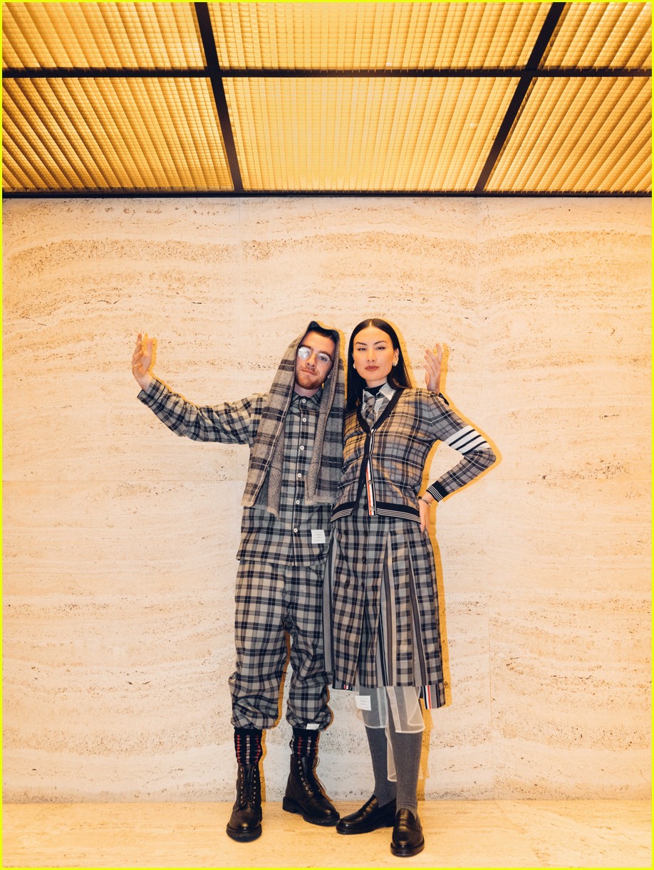 Maude Apatow Matches with 'Euphoria' Co-Star Angus Cloud in Thom Browne's Tartan