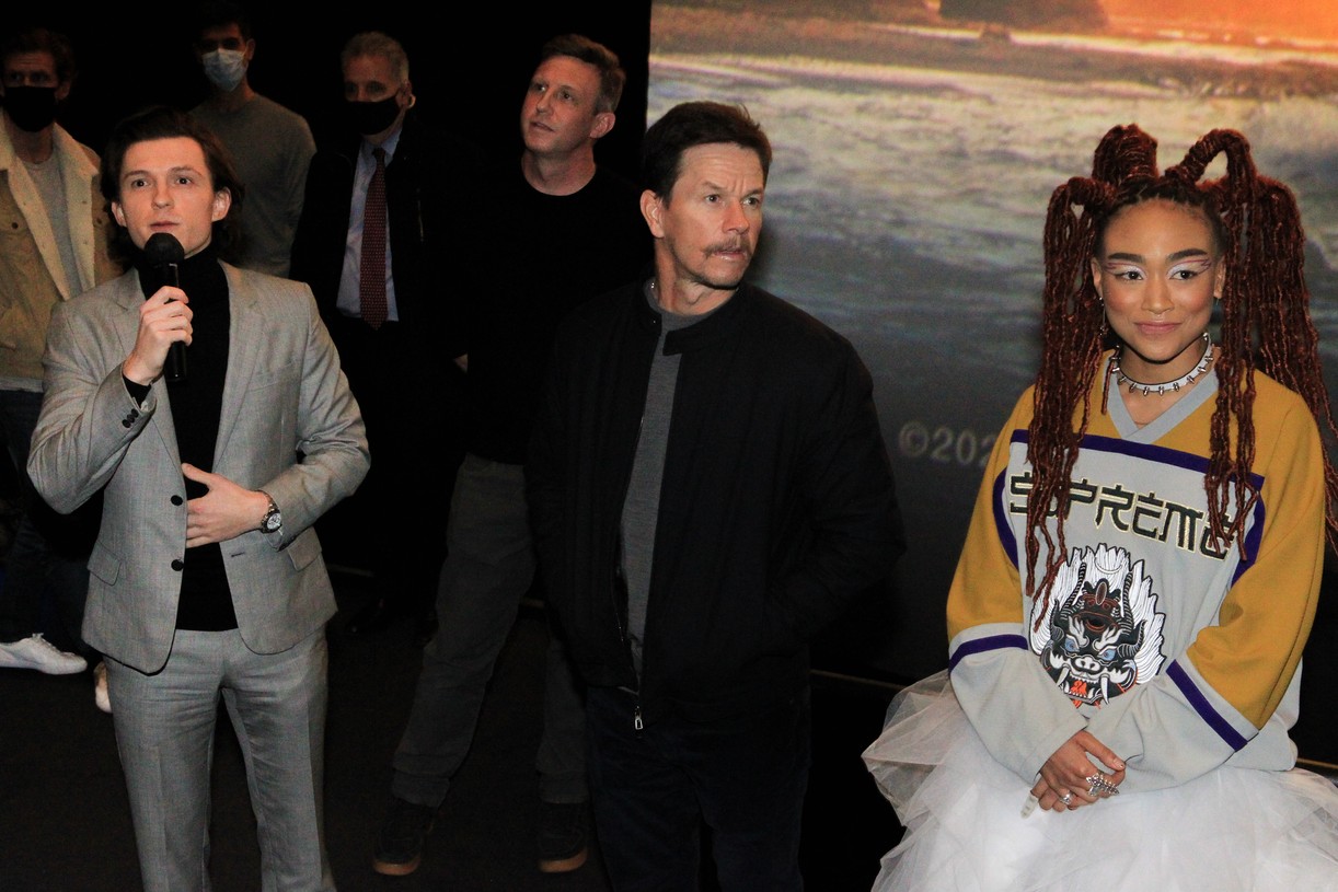 Tati Gabrielle & Tom Holland Step Out For 'Uncharted' Premiere in NYC