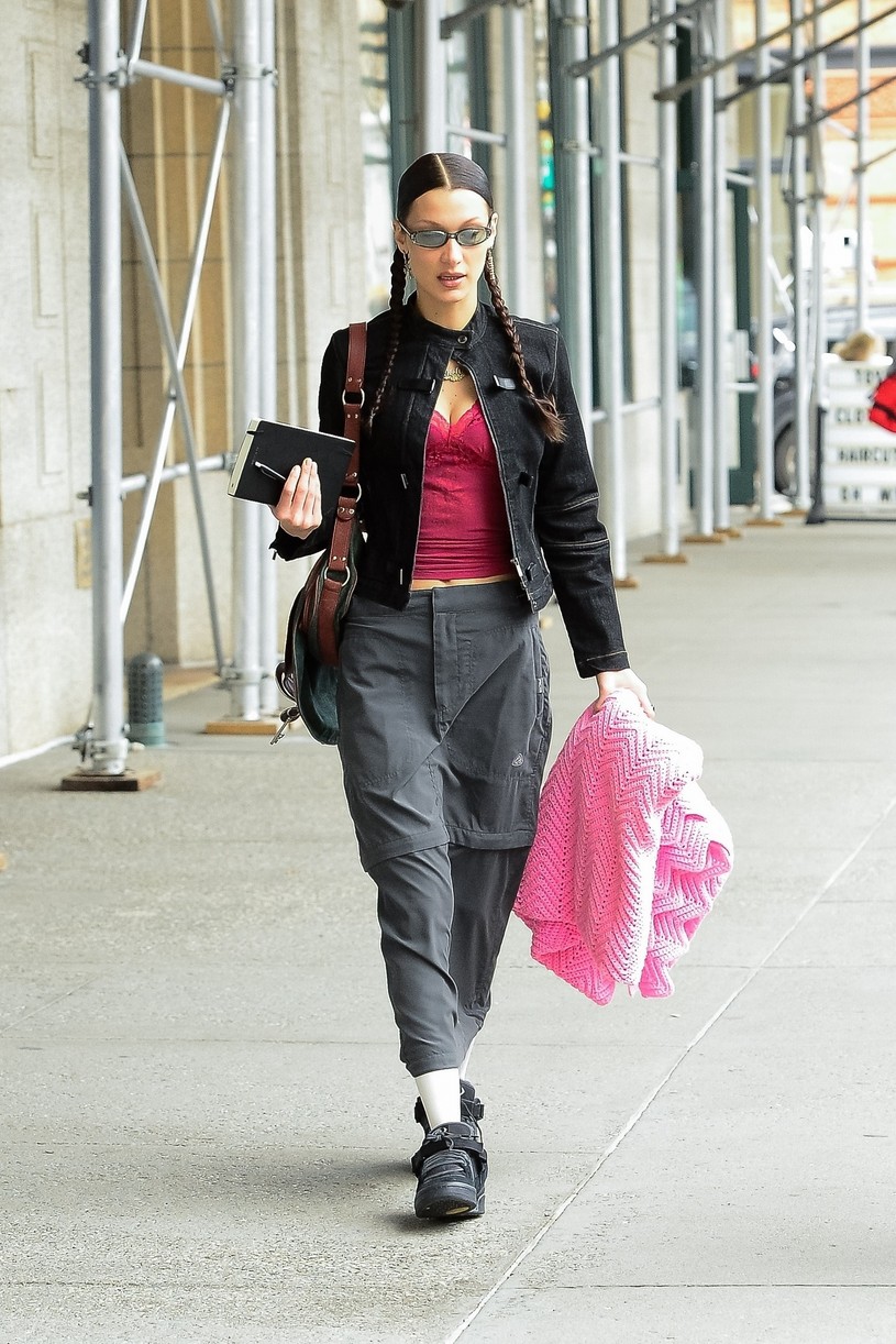 Bella Hadid & Marc Kalman Share A Sweet Kiss After Park Hangout