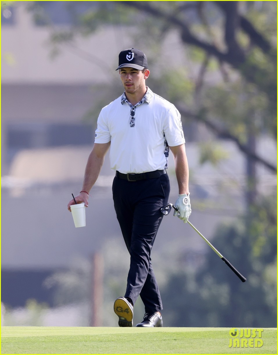 Nick Jonas Enjoys An Afternoon on the Golf Course