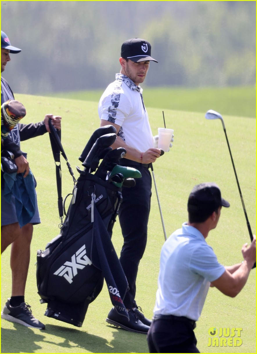 Nick Jonas Enjoys An Afternoon on the Golf Course