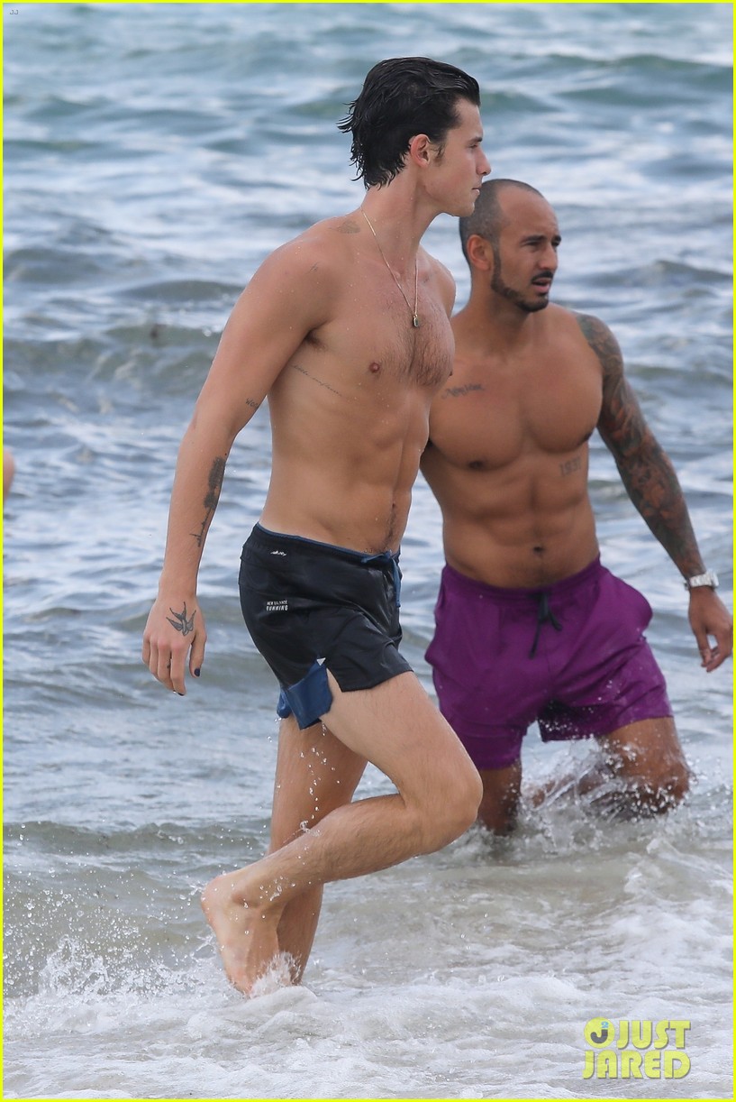 Shawn Mendes Makes a Splash During a Day at the Beach in Miami