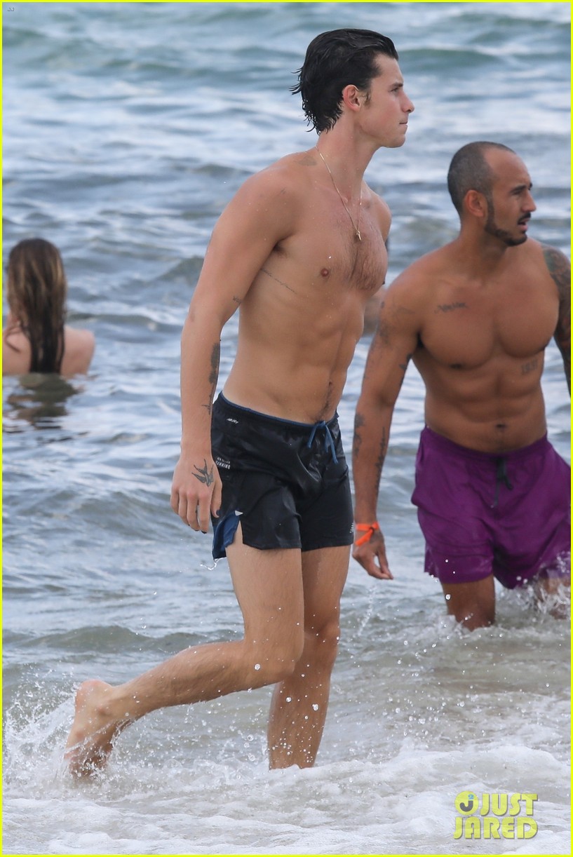 Shawn Mendes Makes a Splash During a Day at the Beach in Miami