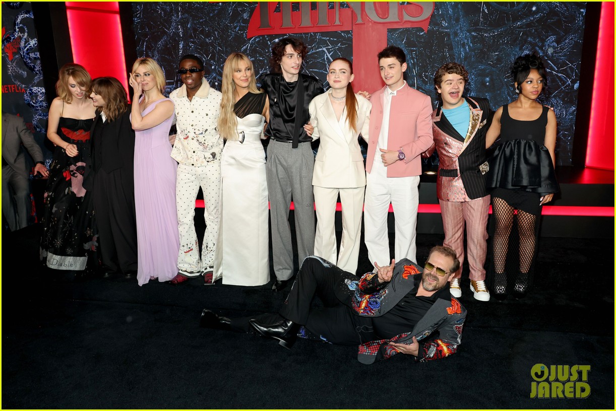 Millie Bobby Brown Joins Noah Schnapp & Finn Wolfhard at 'Stranger Things' Season 4 Premiere