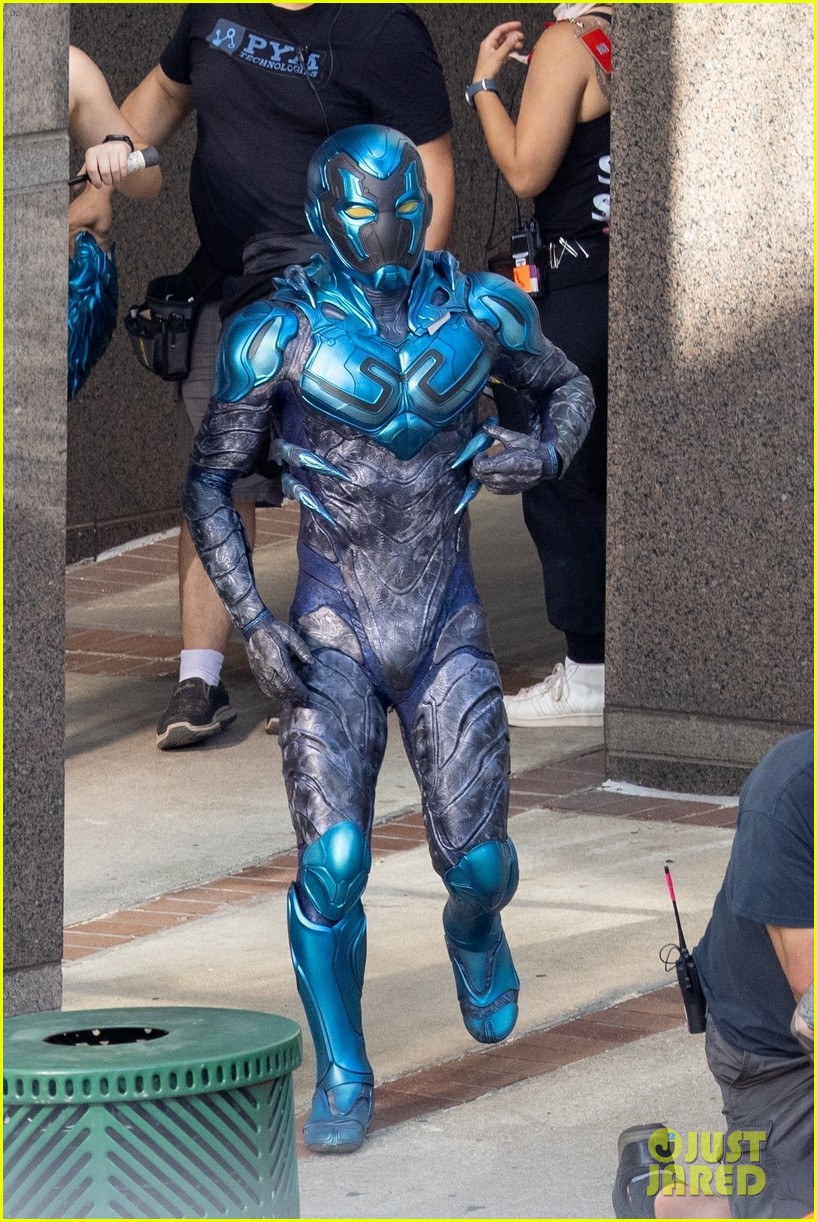 Xolo Maridueña Gets Into Full Costume On the Set of 'Blue Beetle' - See The Photos!
