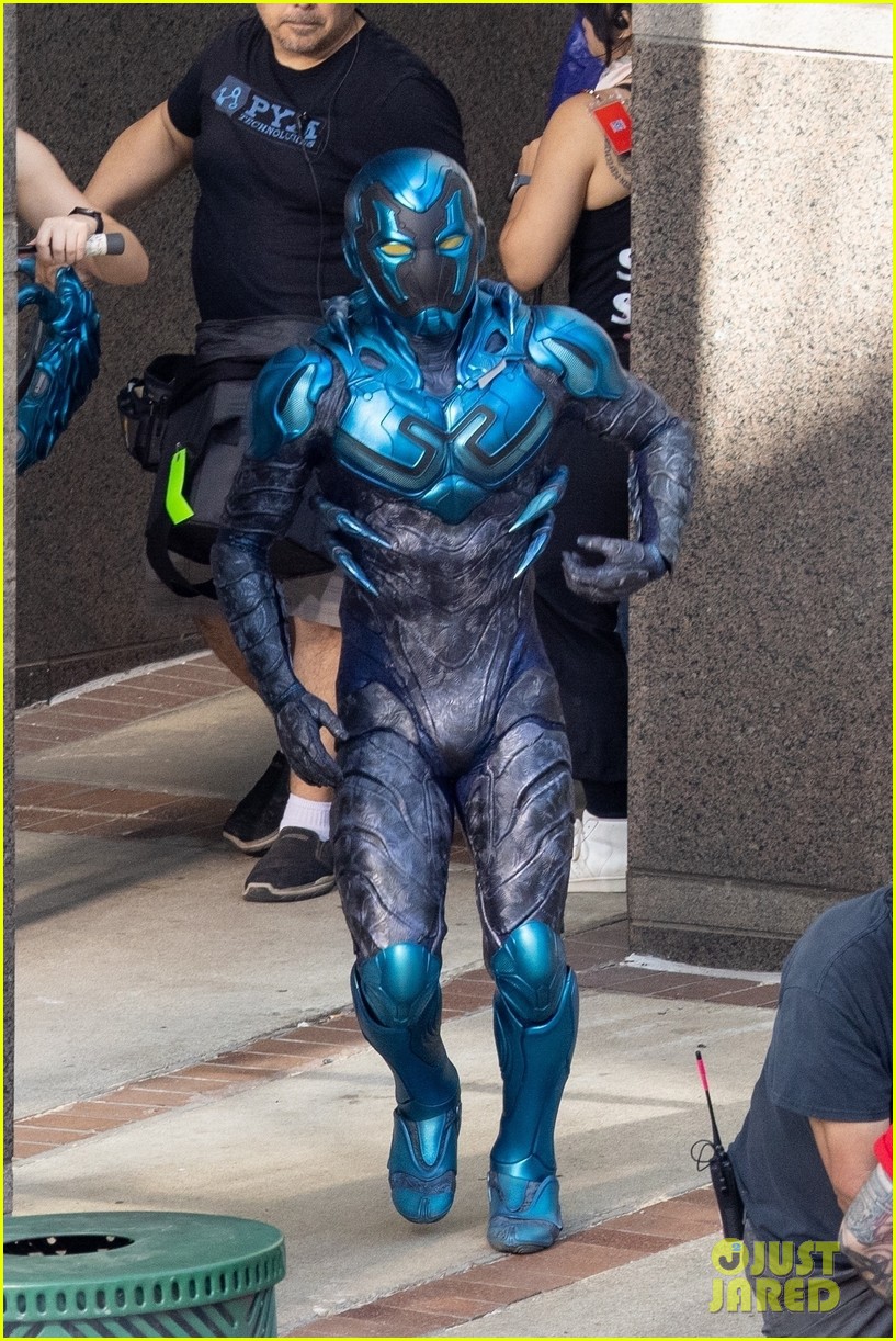 Xolo Maridueña Gets Into Full Costume On the Set of 'Blue Beetle' - See The Photos!