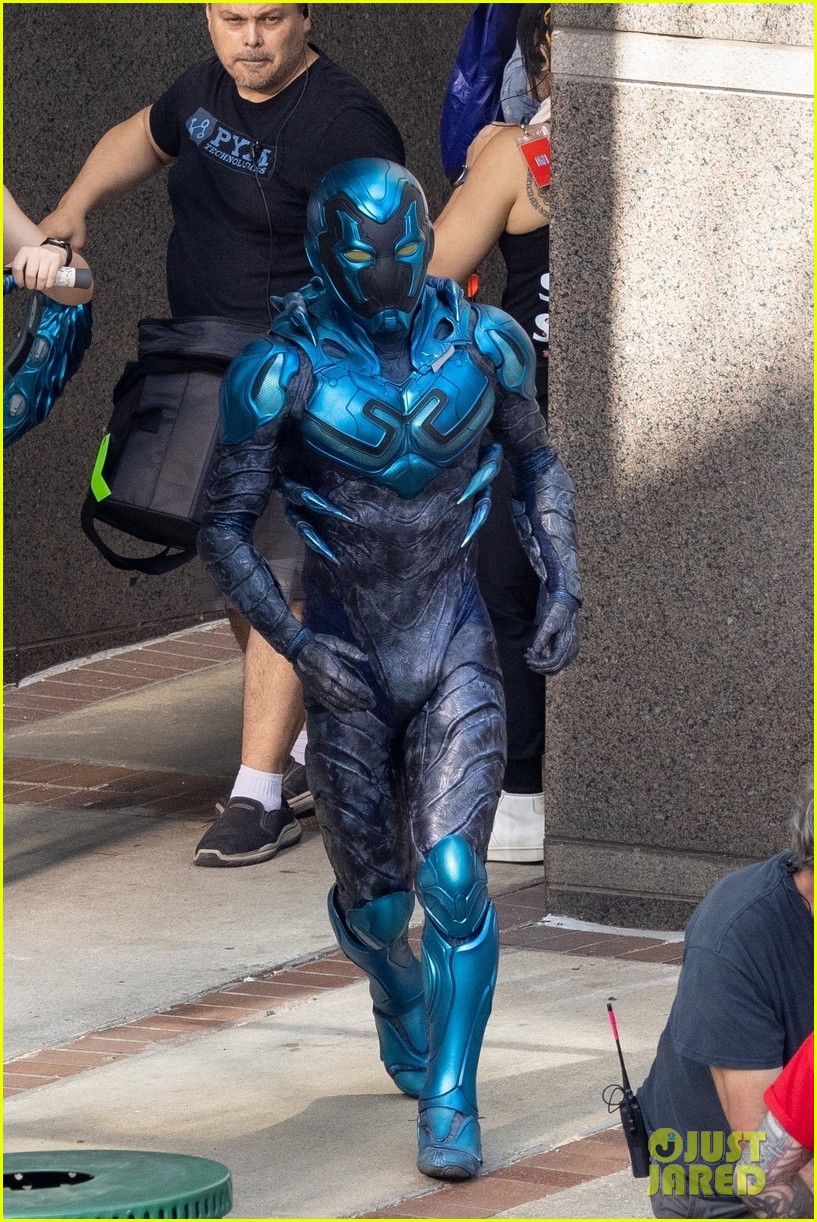 Xolo Maridueña Gets Into Full Costume On the Set of 'Blue Beetle' - See The Photos!