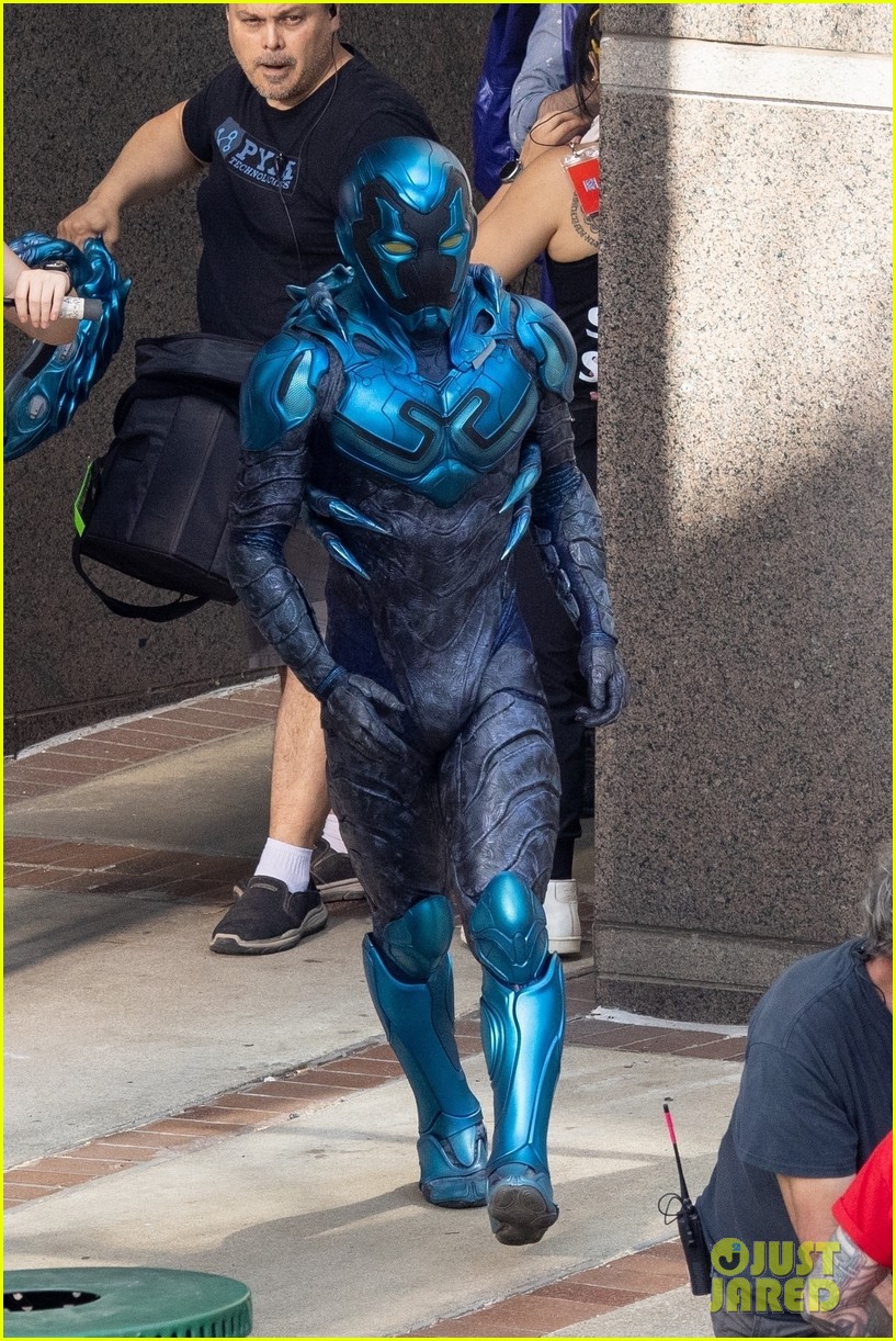 Xolo Maridueña Gets Into Full Costume On the Set of 'Blue Beetle' - See The Photos!
