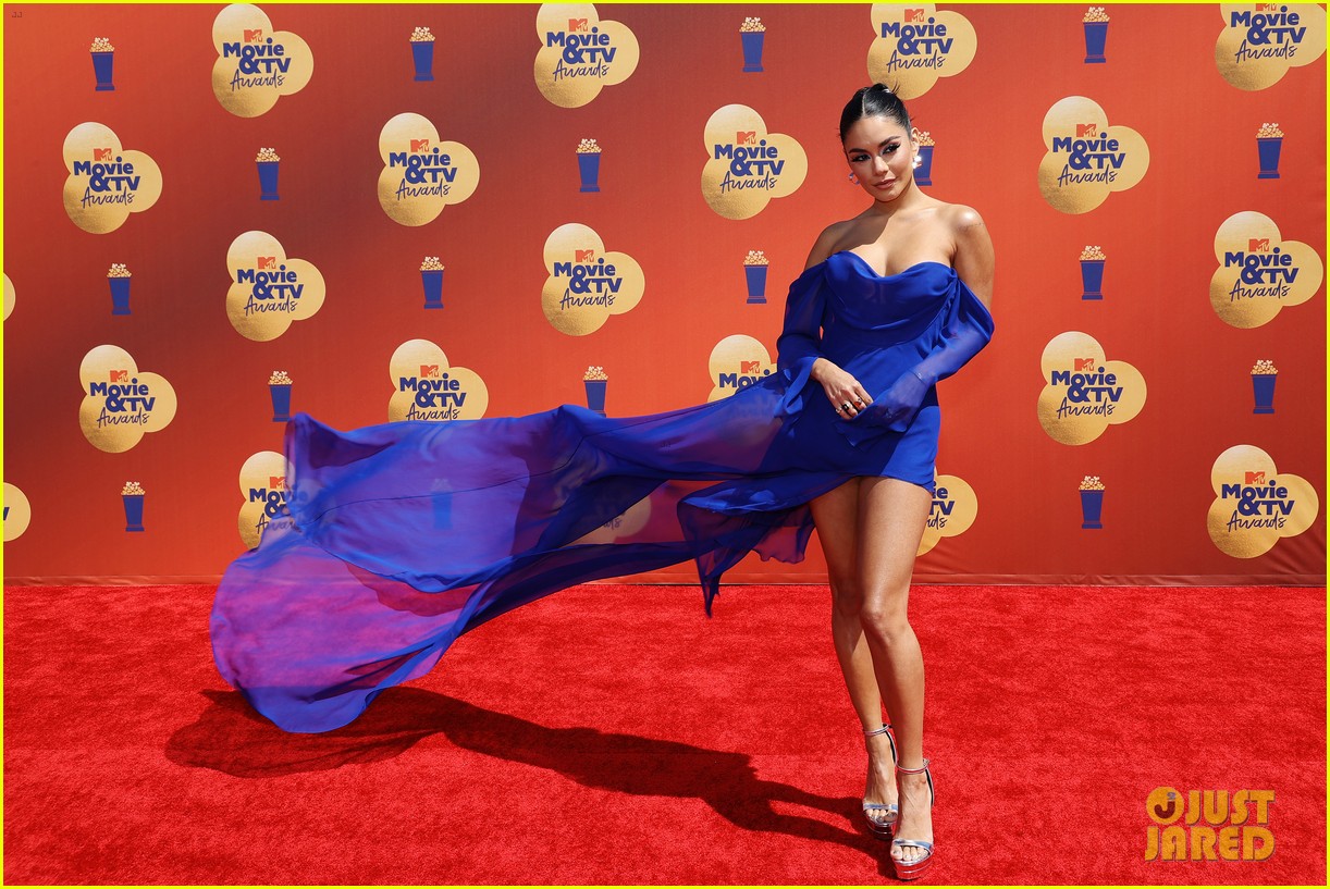 Vanessa Hudgens Stuns In Bold Blue Ahead of Hosting MTV Movie & TV Awards 2022