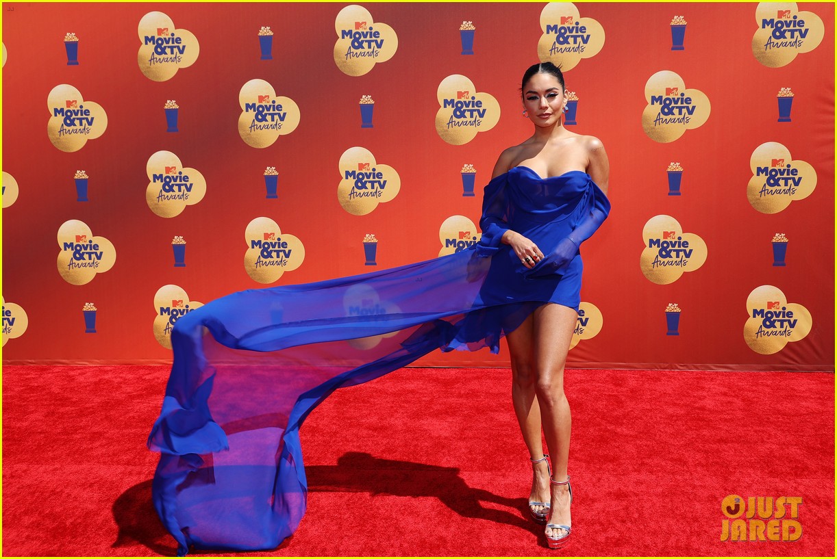 Vanessa Hudgens Stuns In Bold Blue Ahead of Hosting MTV Movie & TV Awards 2022