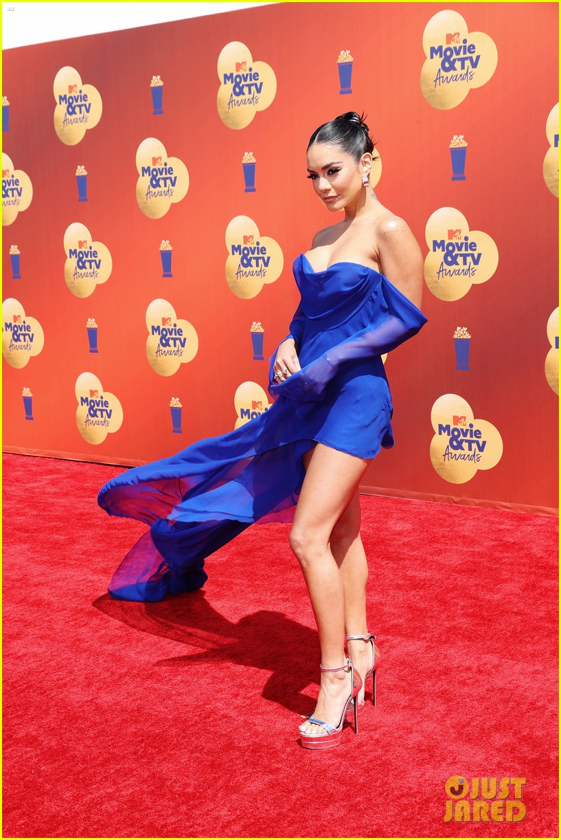 Vanessa Hudgens Stuns In Bold Blue Ahead of Hosting MTV Movie & TV Awards 2022