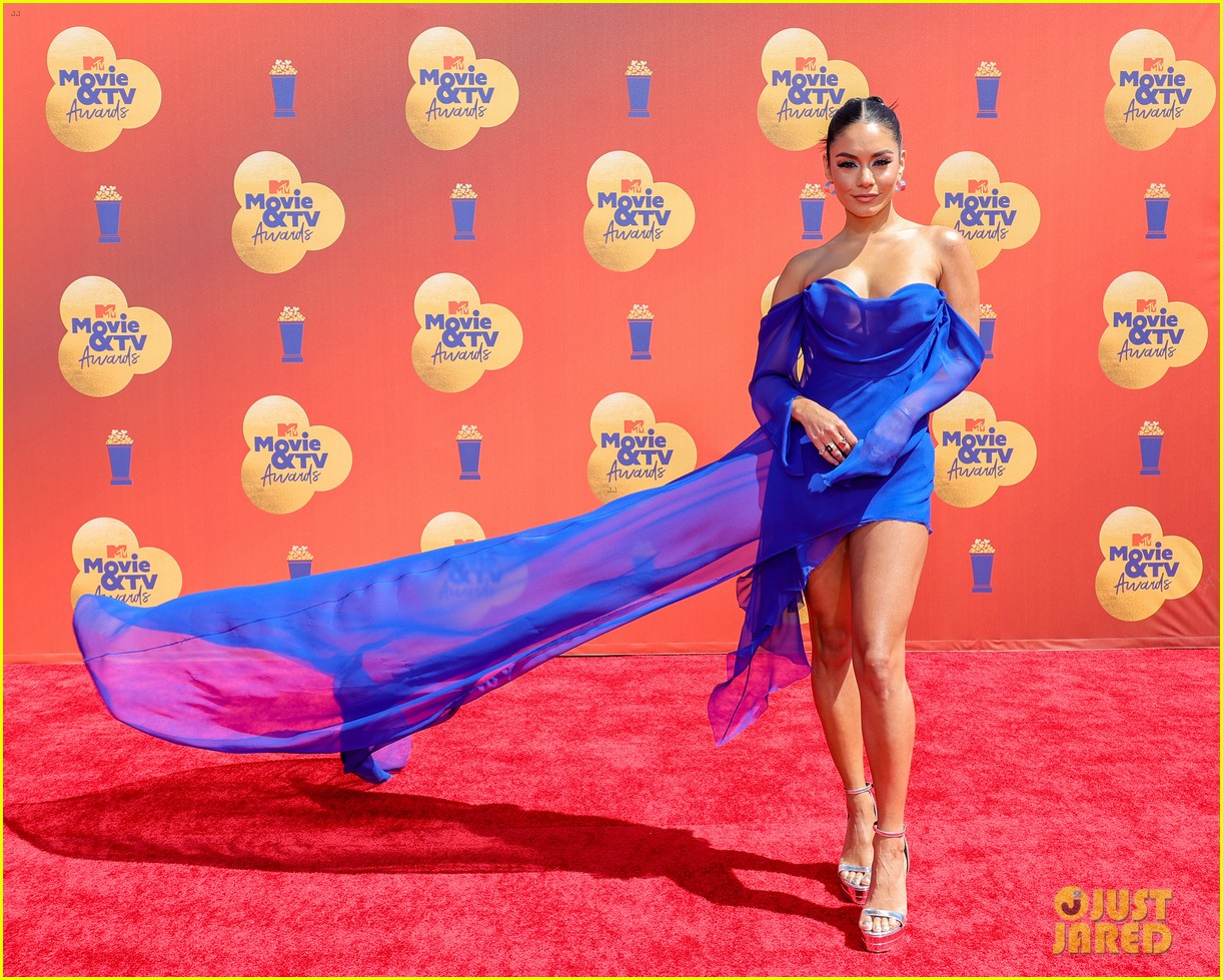 Vanessa Hudgens Stuns In Bold Blue Ahead of Hosting MTV Movie & TV Awards 2022