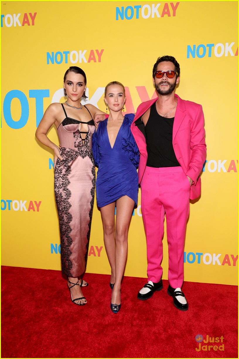 Dylan O'Brien Wears Hot Pink Suit to 'Not Okay' Premiere with Zoey Deutch