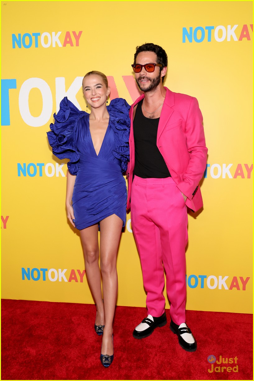 Dylan O'Brien Wears Hot Pink Suit to 'Not Okay' Premiere with Zoey Deutch