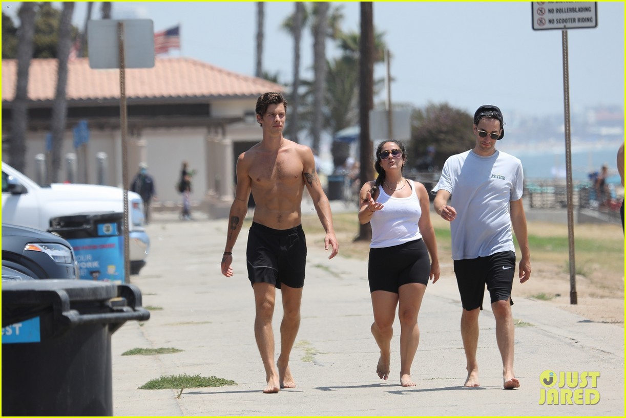 Shawn Mendes is All Smiles While Out on a Walk with Friends