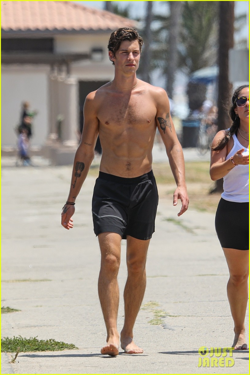 Shawn Mendes is All Smiles While Out on a Walk with Friends