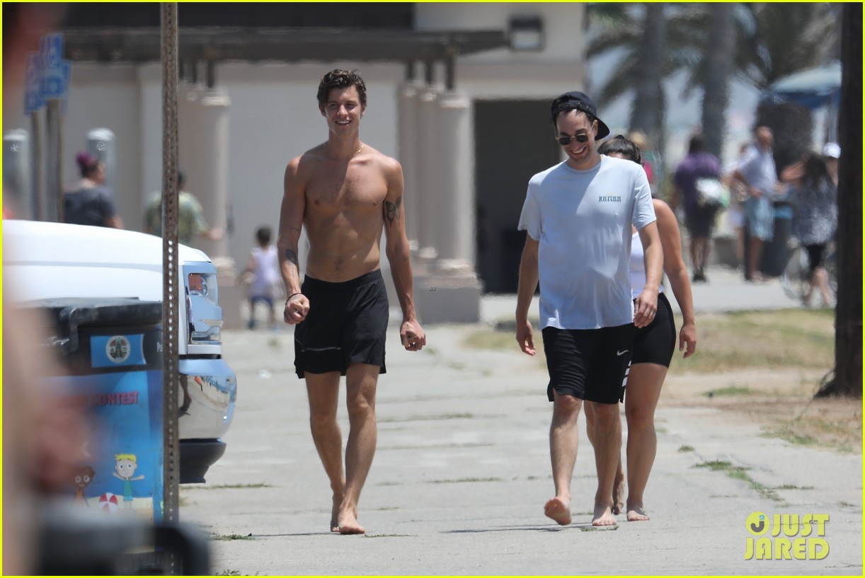 Shawn Mendes is All Smiles While Out on a Walk with Friends