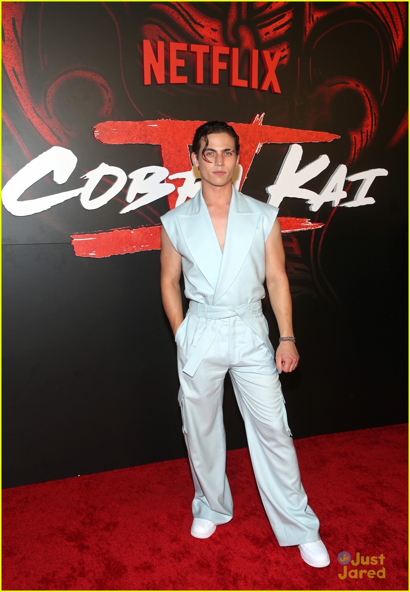 Tanner Buchanan, Xolo Maridueña & Jacob Bertrand Suit Up for 'Cobra Kai' Season 5 Premiere