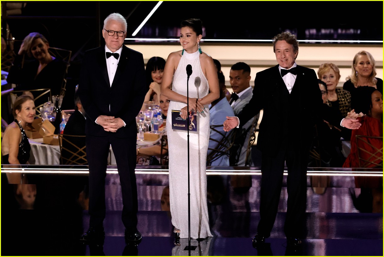 Selena Gomez Skips Emmys Red Carpet, Joins Steve Martin & Martin Short On Stage to Present