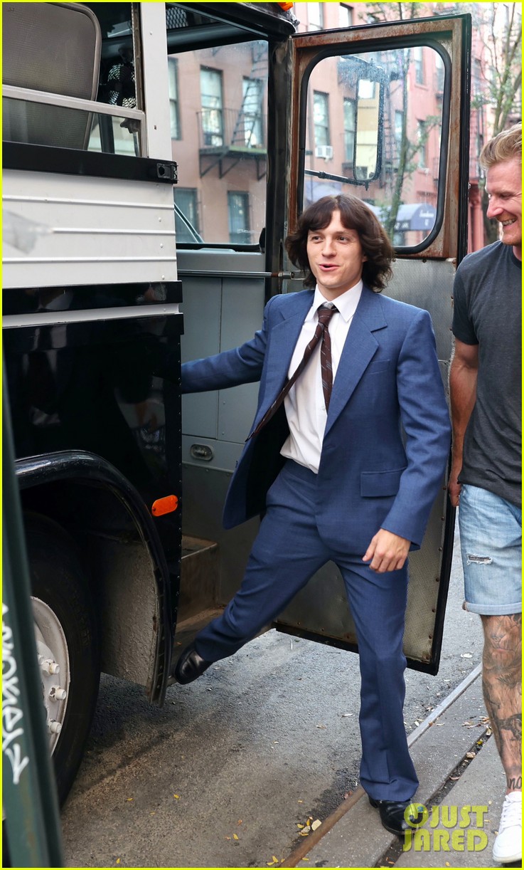 Tom Holland Spends Another Day Filming 'The Crowded Room' in NYC