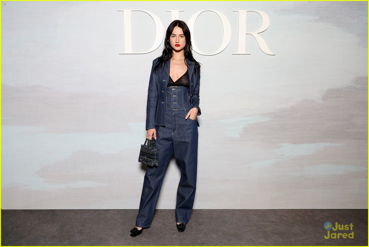 Katherine Langford Dons Red Suit For First Dior Fashion Show In Paris