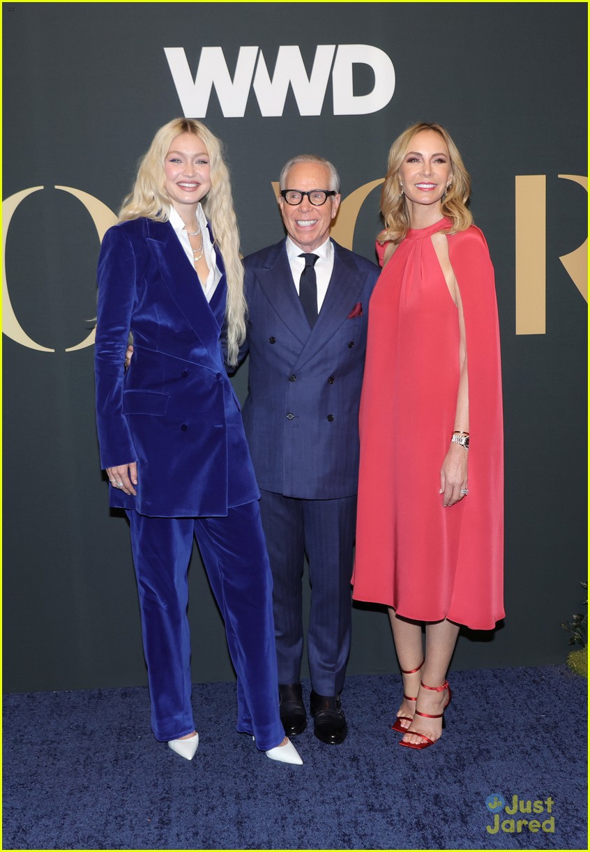 Gigi Hadid Presents Tommy Hilfiger with Award at WWD Honors