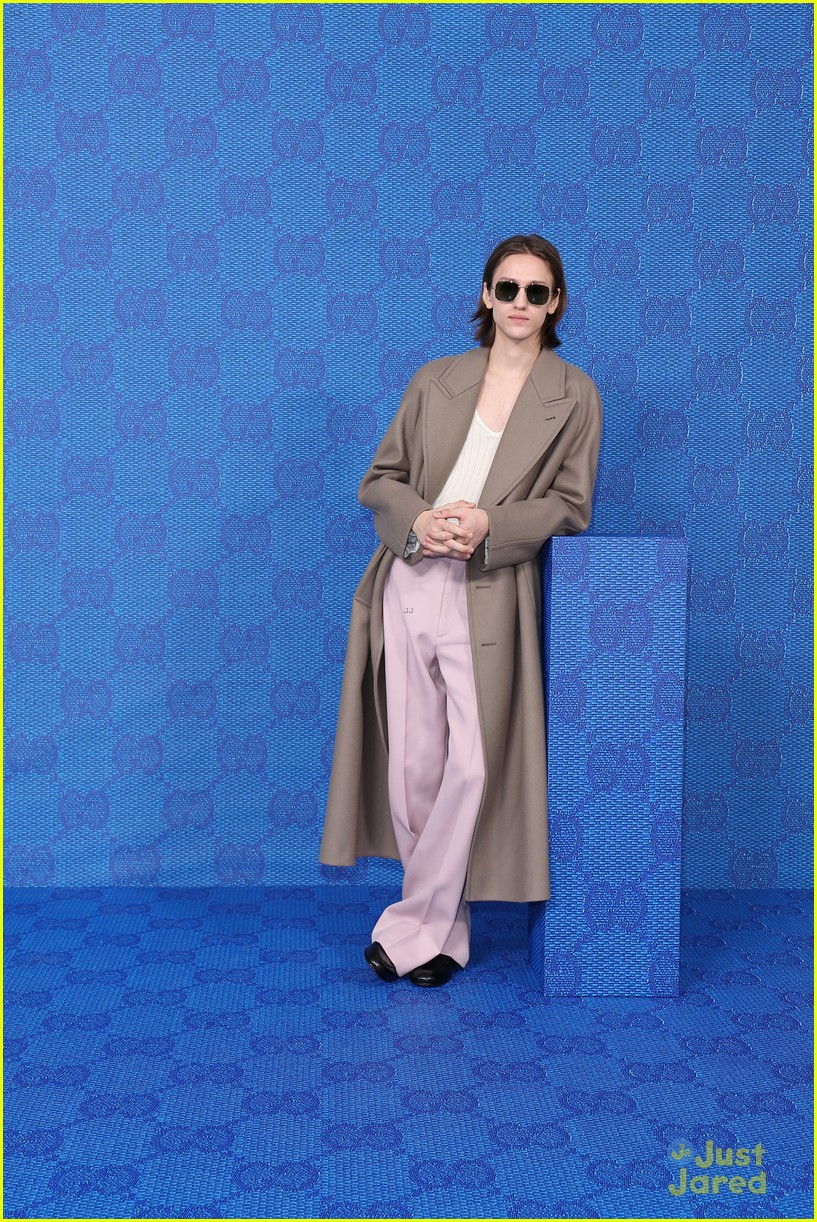 Percy Hynes White Sits Front Row at Gucci Milan Show After Attending Golden Globes