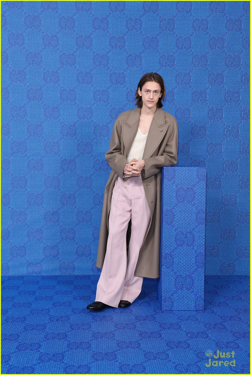 Percy Hynes White Sits Front Row at Gucci Milan Show After Attending Golden Globes