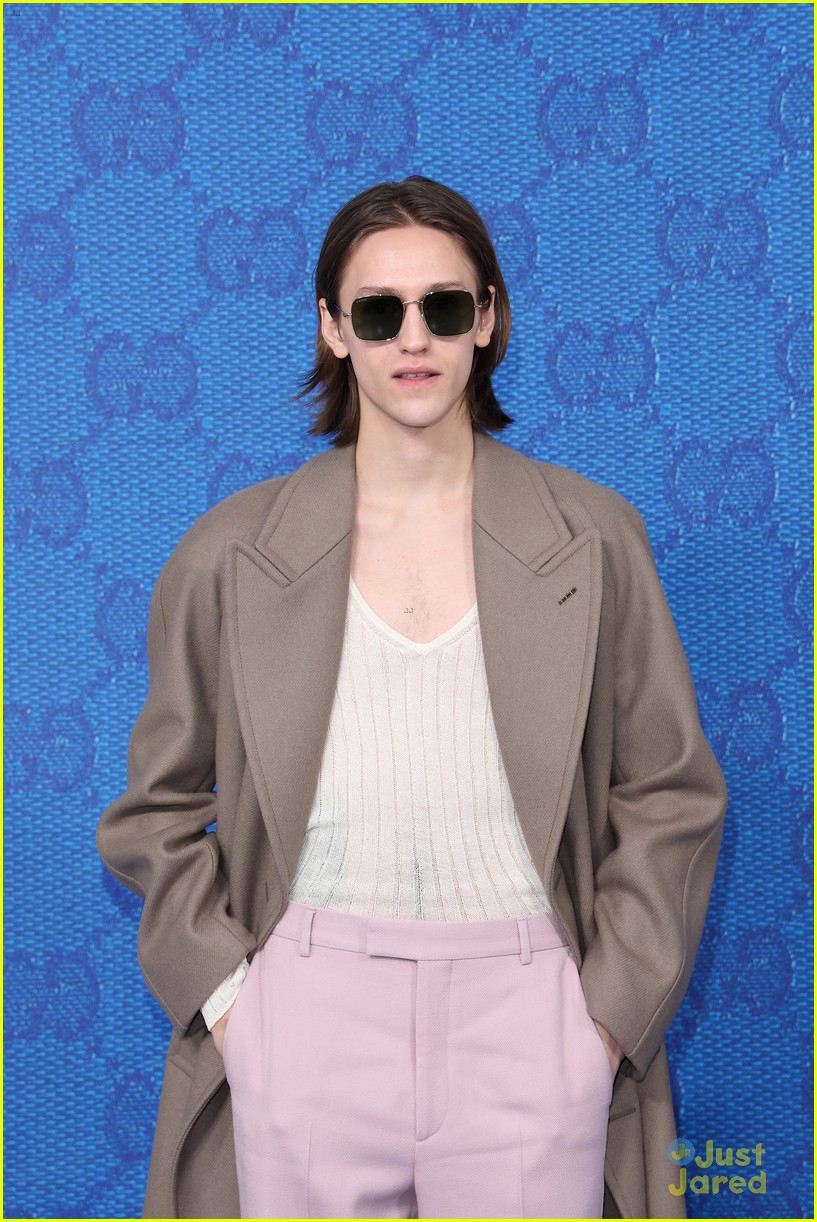 Percy Hynes White Sits Front Row at Gucci Milan Show After Attending Golden Globes